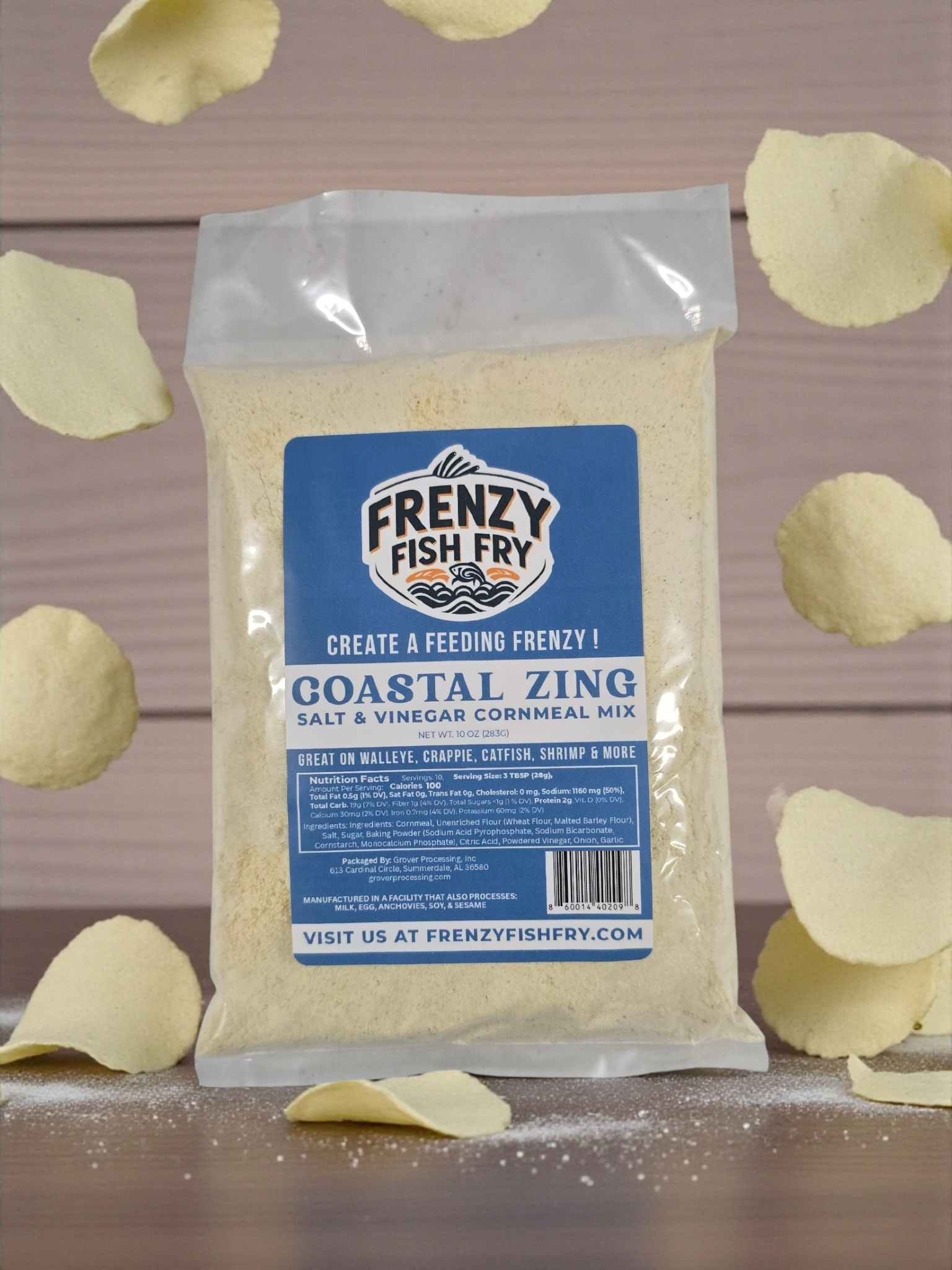 Costal Zing Fish Fry Mix – Light, Crispy Cornmeal Breading (10 oz