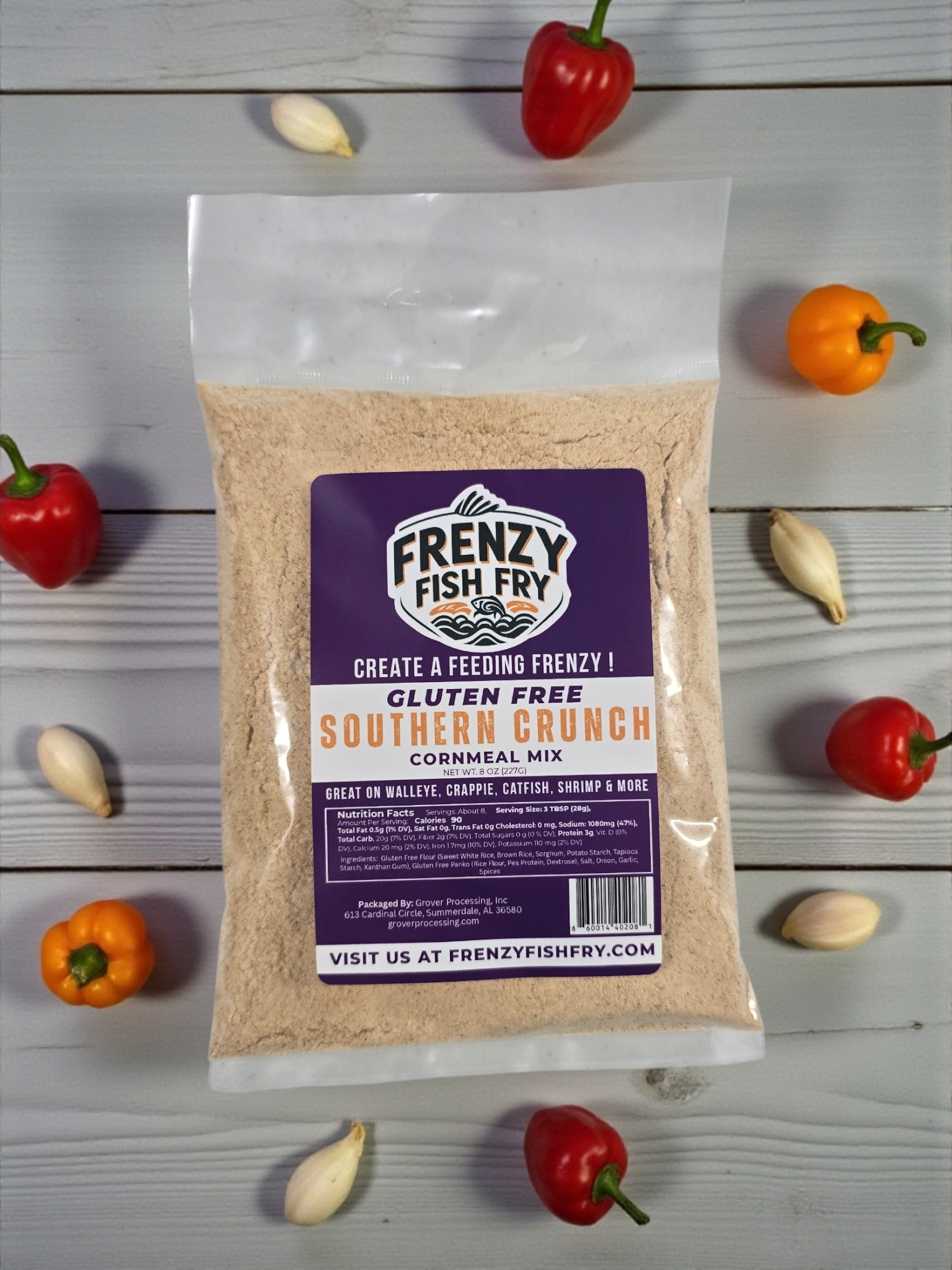 Gluten Free Southern Crunch Fish Fry Mix | Southern Style Cornmeal Breading 8oz Bag