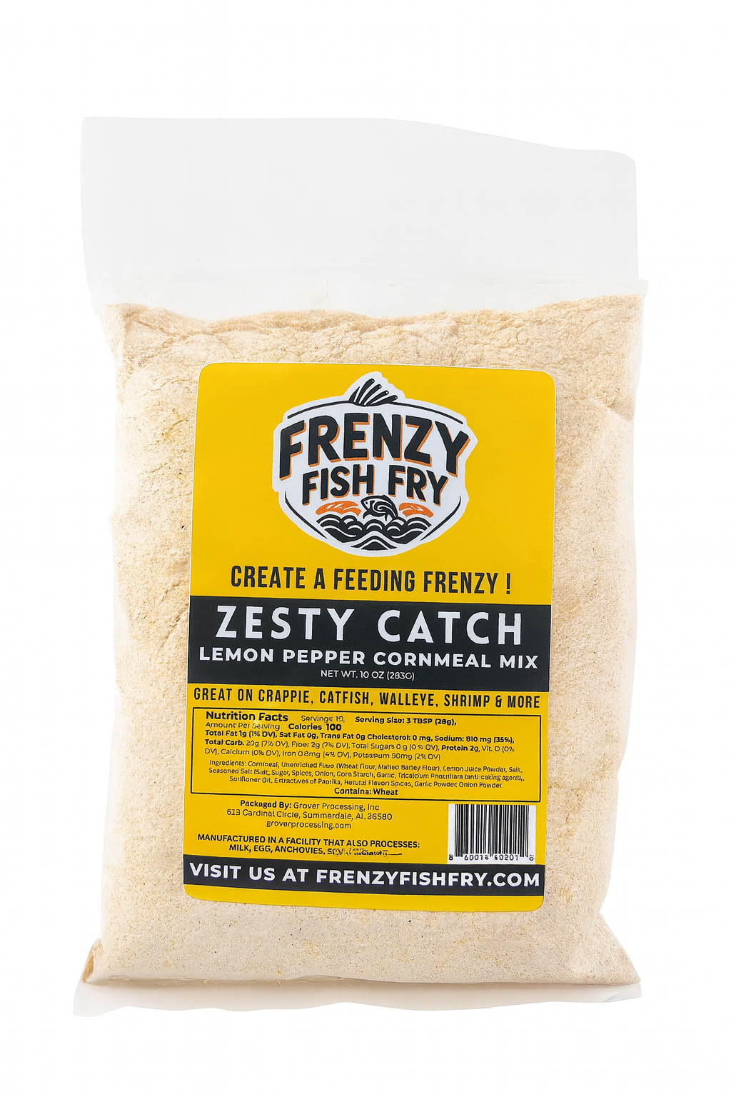 Frenzy Zesty Catch Fish Fry Mix – Citrus Pepper  Cornmeal Breading